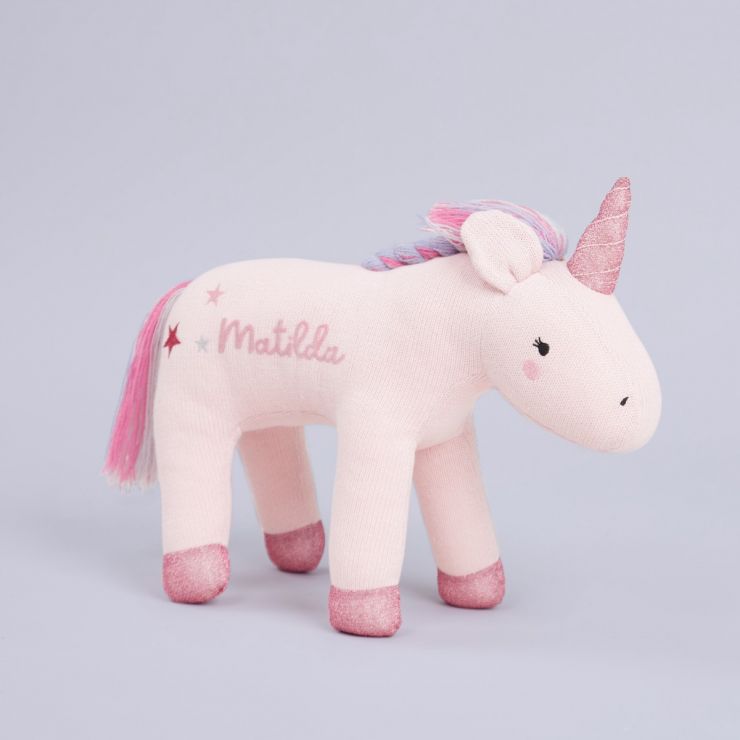 Personalised Unicorn Knitted Soft Toy