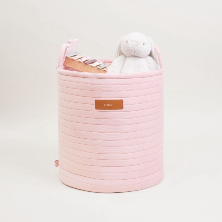 Personalised Pink Quilted Velvet Storage Bag