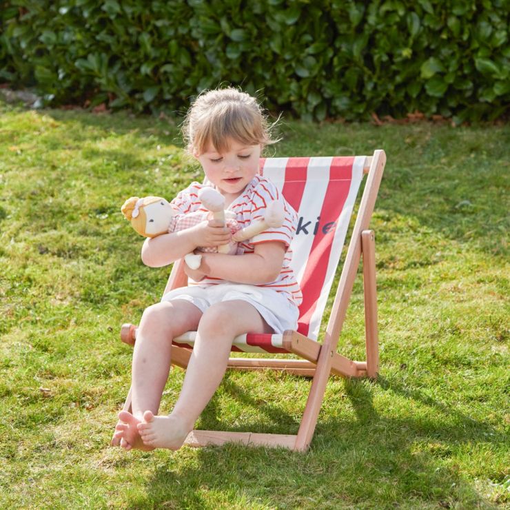 Personalised Red Stripe Children's Deck Chair