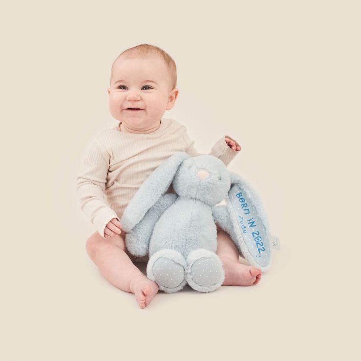 Personalised Born in 2022 Blue Bunny Soft Toy