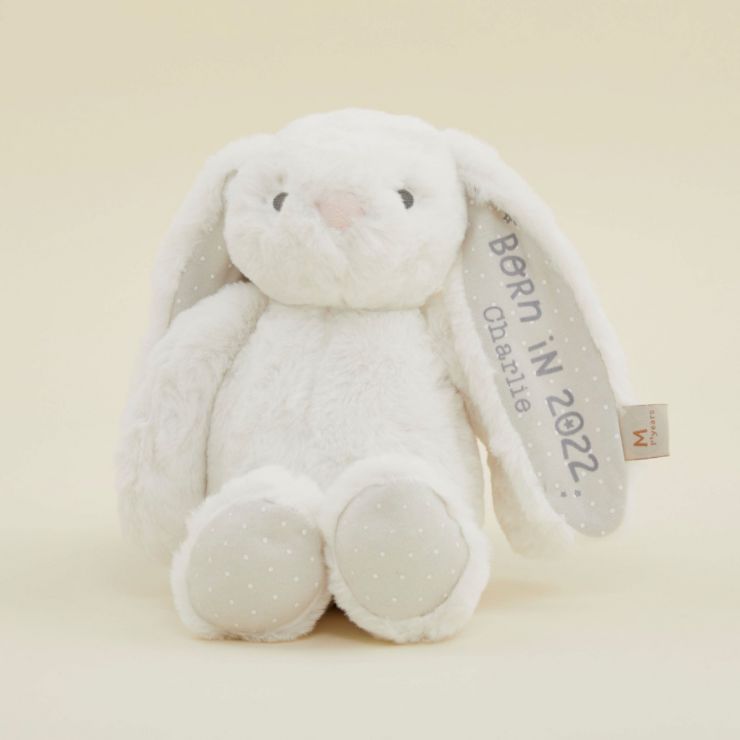 Personalised Born in 2022 White Bunny Soft Toy