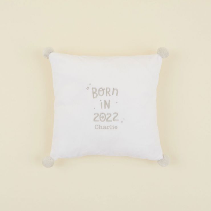 Personalised Born in 2022 Cushion