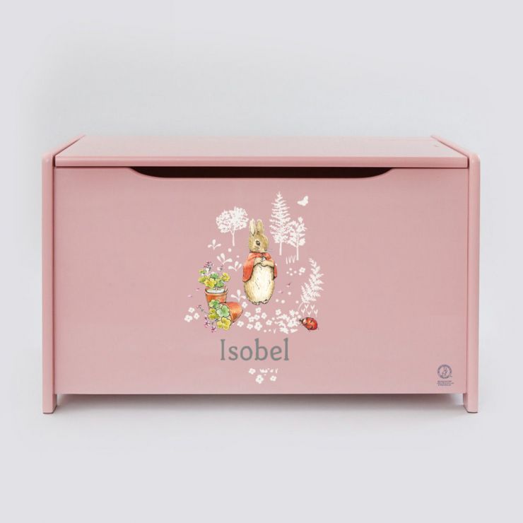 Personalised Pink Flopsy Bunny Toy Box