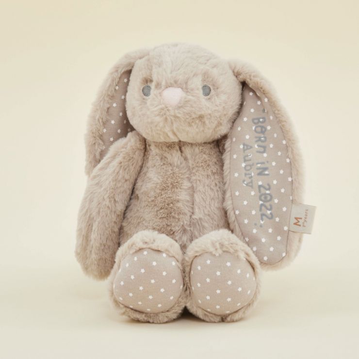 Personalised Born in 2022 Taupe Bunny Soft Toy