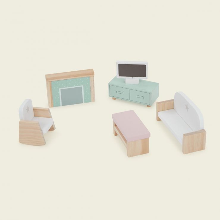Wooden Doll’s House Living Room Furniture