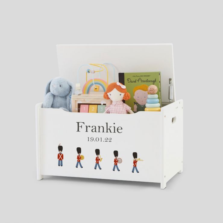Personalised London Soldiers Design White Toy Box