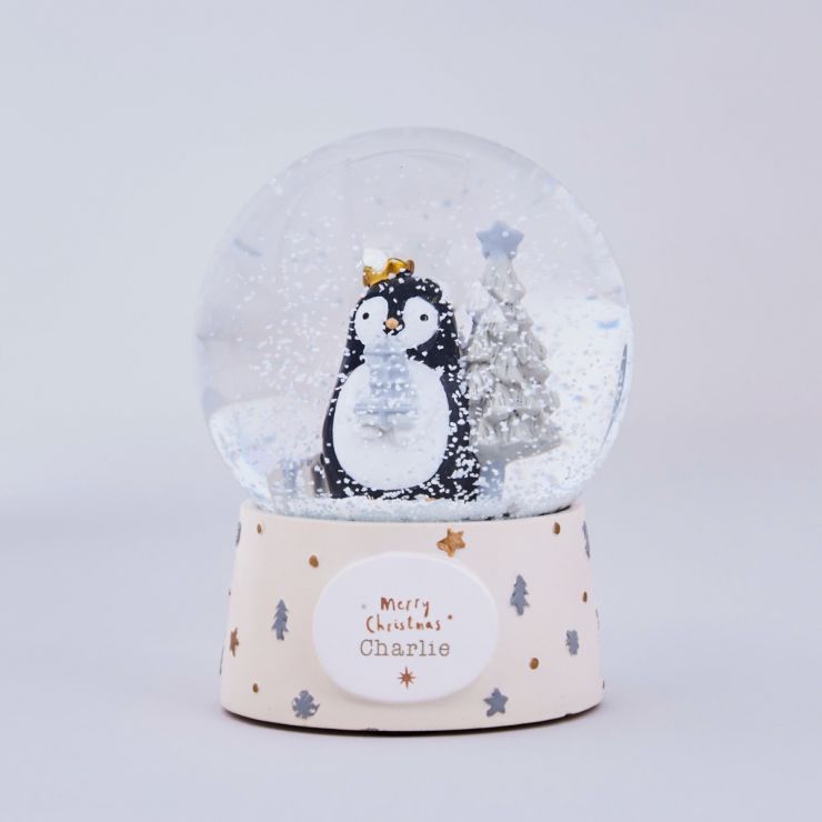 Personalised Penguin Christmas Snow Globe