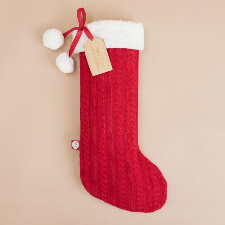 Personalised Red Medium Knitted Stocking