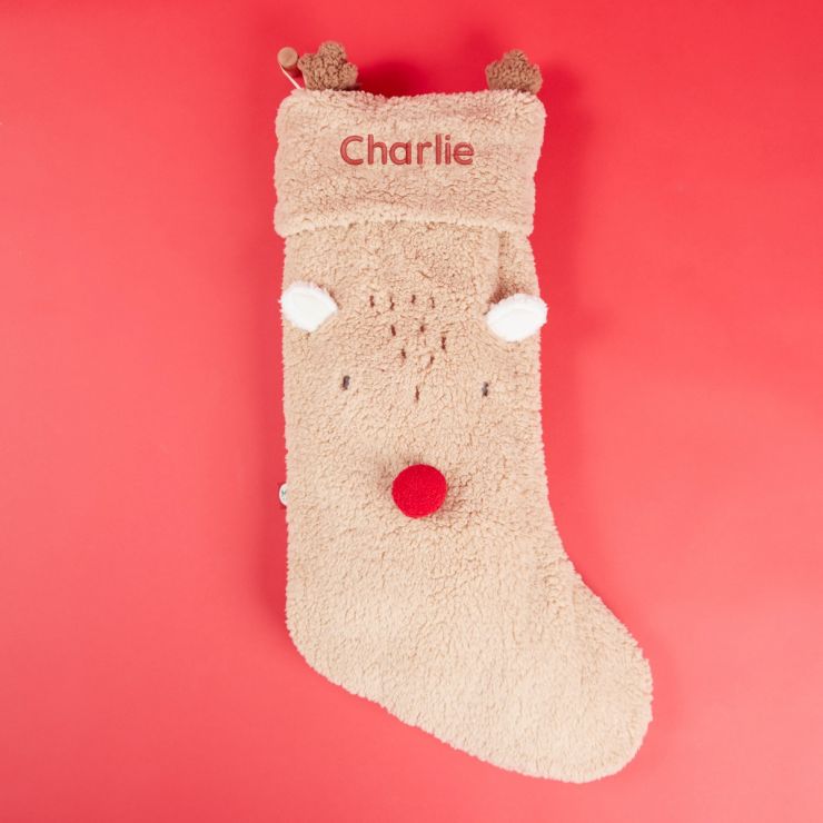 Personalised Large Reindeer Christmas Stocking