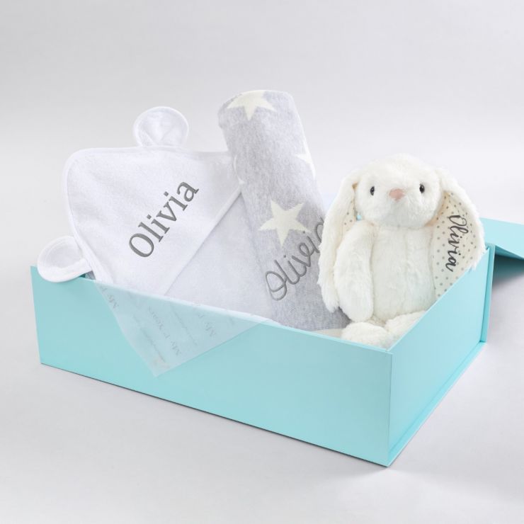 Personalised New Baby Essentials Gift Set - White