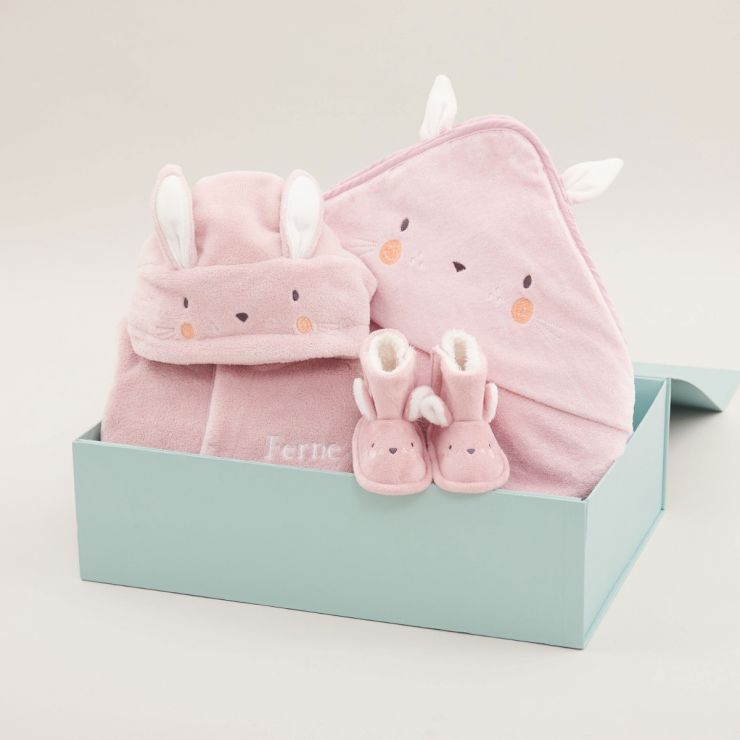Personalised Little Bunny Splash, Snuggle & Snooze Gift Set