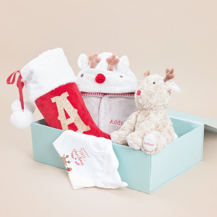 Personalised Little Reindeer's 1st Christmas Gift Set