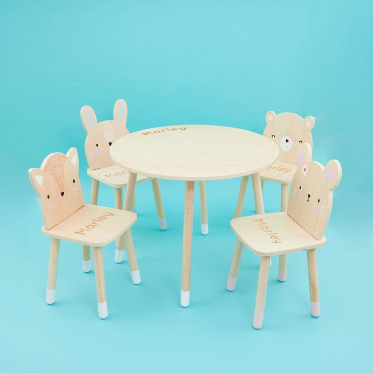 Personalised Wooden Table and Chairs Gift Set
