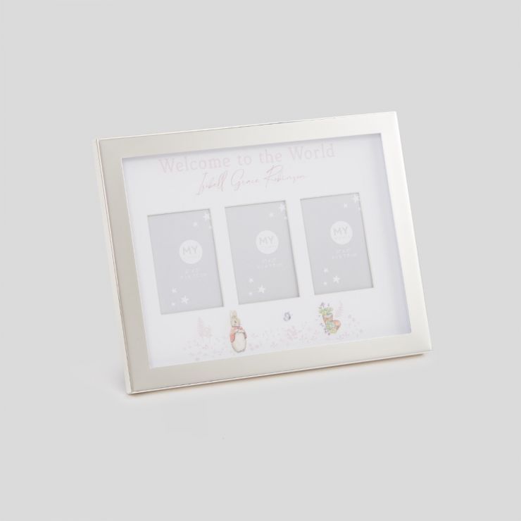 Personalised Flopsy Bunny Welcome to the World Silver Photo Frame