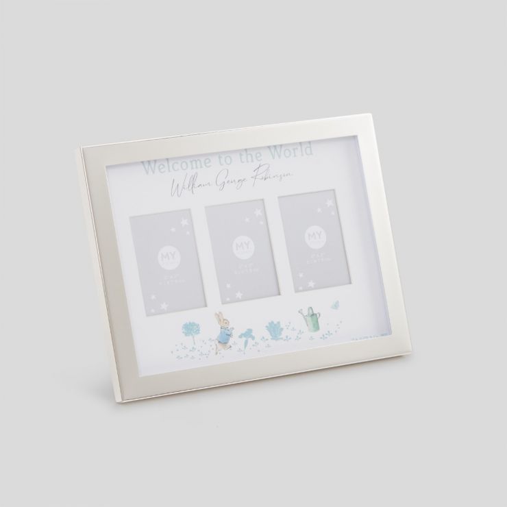 Personalised Peter Rabbit Welcome to the World Silver Photo Frame
