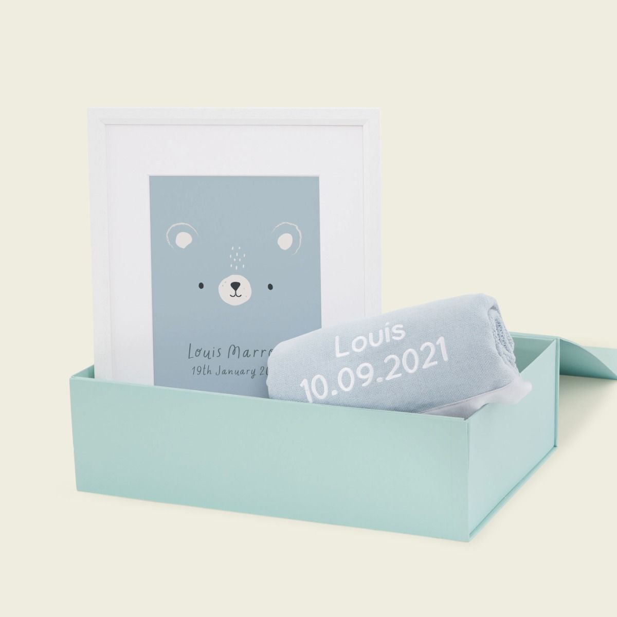 Personalised Nursery Baby Blue Gift Set