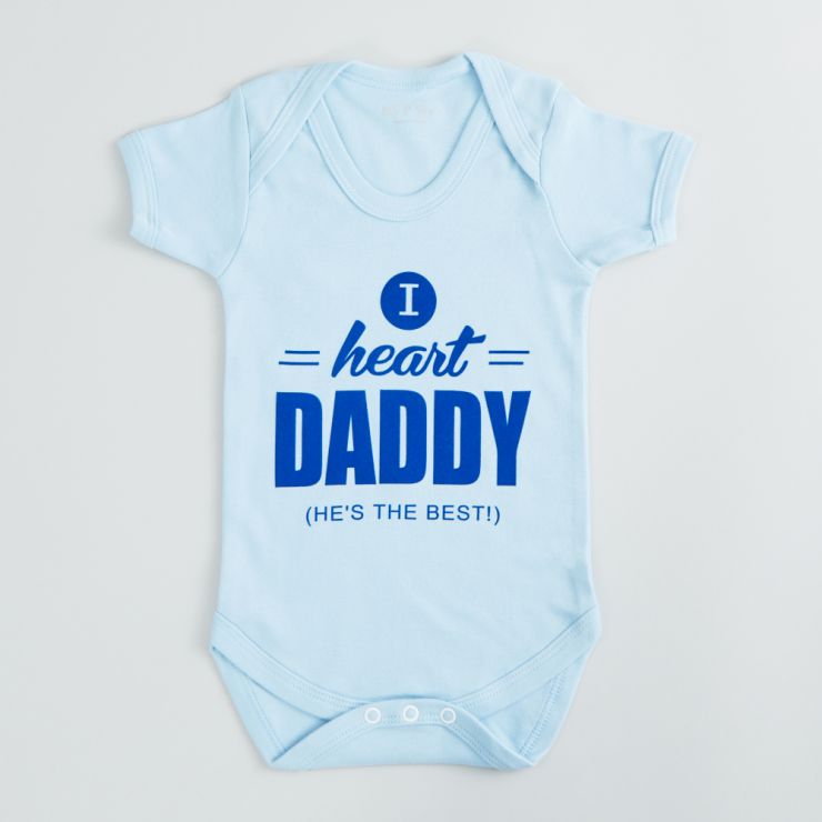 Blue Slogan Bodysuit - I Heart Daddy