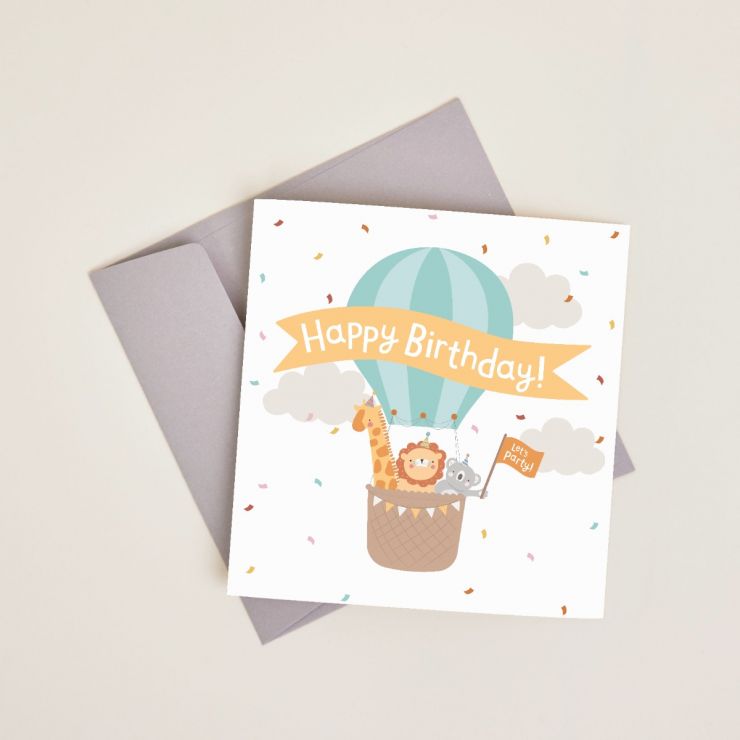 Personalised Hot Air Balloon Design Birthday Card