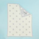 Personalised Grey Star Intarsia Blanket