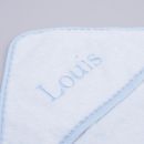 Personalised Blue Picot Trim Hooded Towel