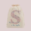 Personalised Letter is for Name Floral Design Storage Sack