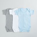 Pack of 3 White, Blue and Grey Bodysuits