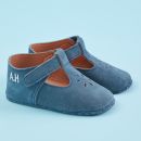 Personalised Blue Suede Pram Shoe