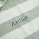 Personalised Green Striped Towelling Poncho