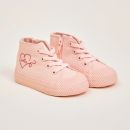 Personalised Pink Heart Design High Top Trainers