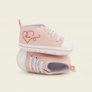 Personalised Pink Heart Design Baby High Top Shoes