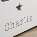 Personalised White Star Design Toy Box  Personalisation