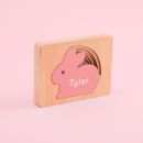 Personalised Pink Bunny Puzzle Toy - Front Shot