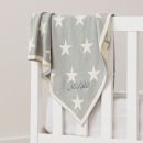 Personalised Light Blue Star Intarsia Blanket