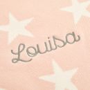 Personalised Pink Star Intarsia Blanket Personalisation