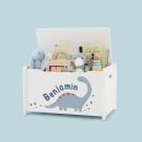 Personalised Dinosaur Design White Toy Box