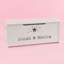 Personalised Large White Star Design Toy Box