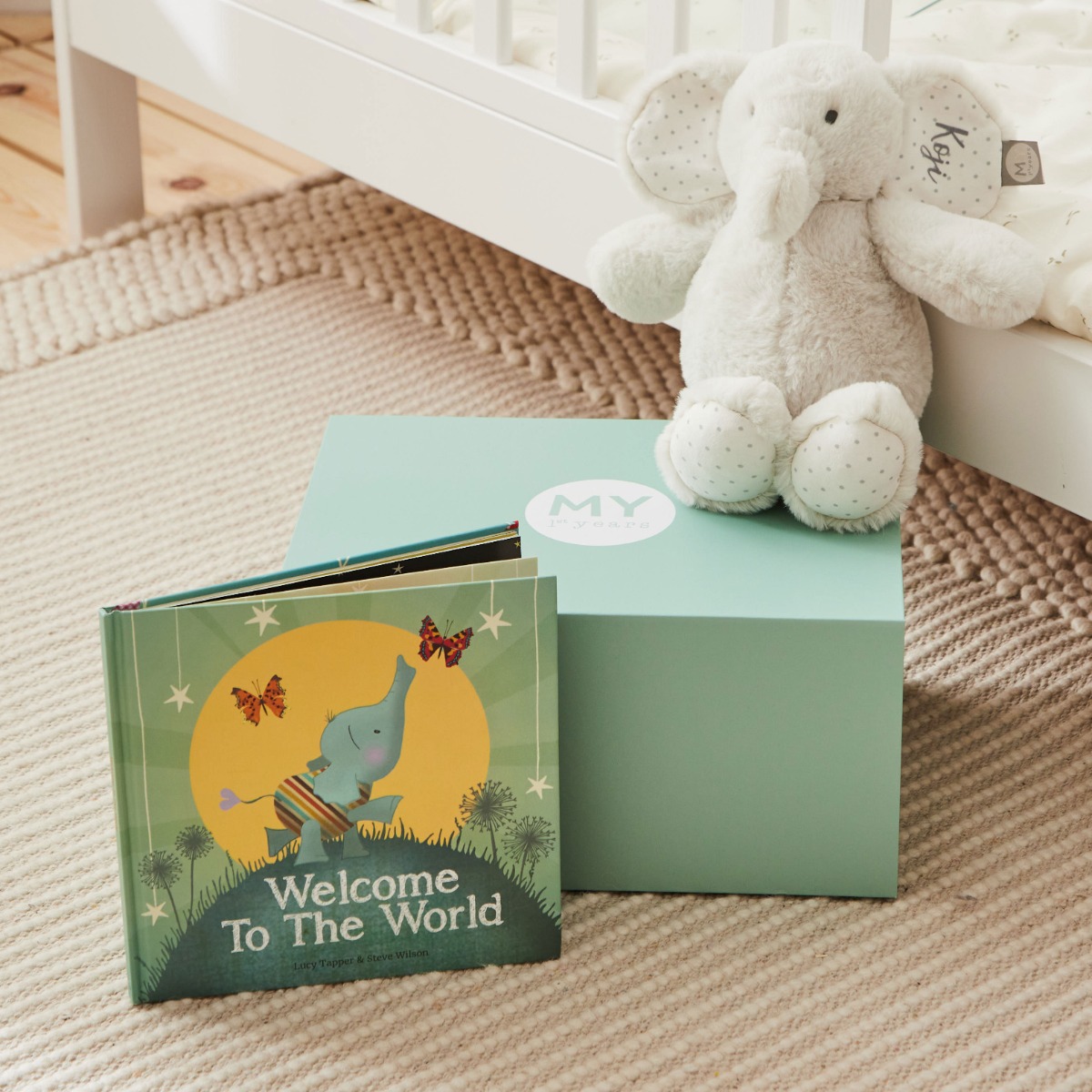 Personalised Elephant Read and Cuddle Gift Set