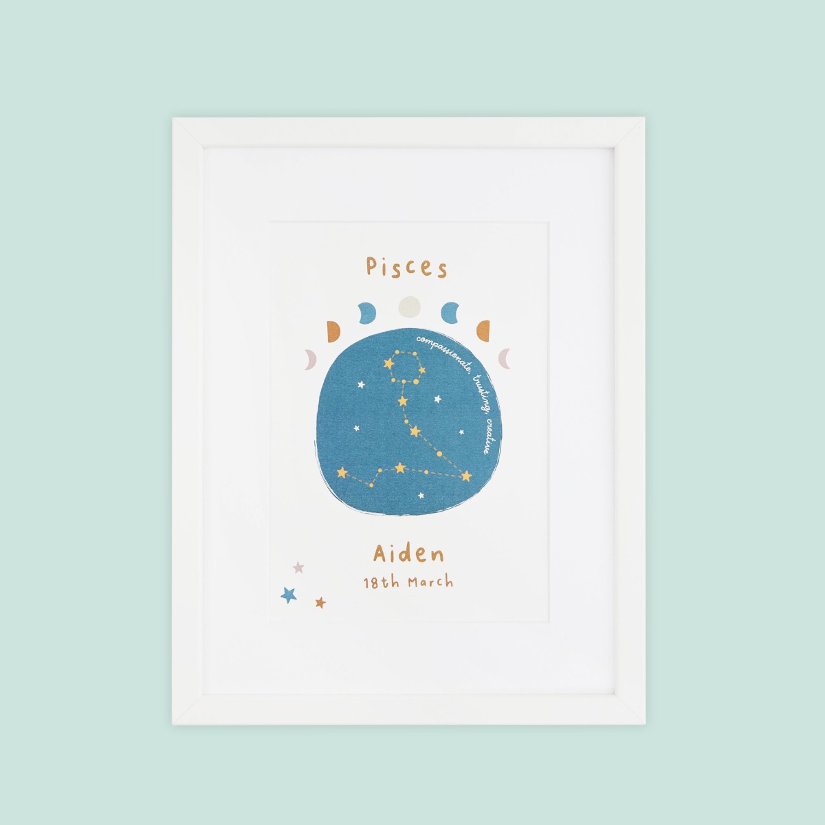 Personalised Pisces Baby Wall Art