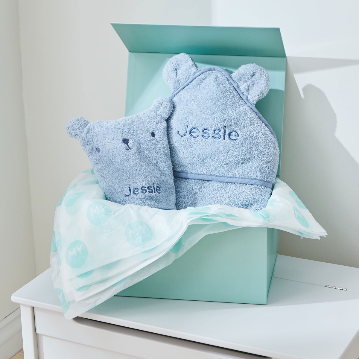 Personalised Blue Bathtime Gift Set