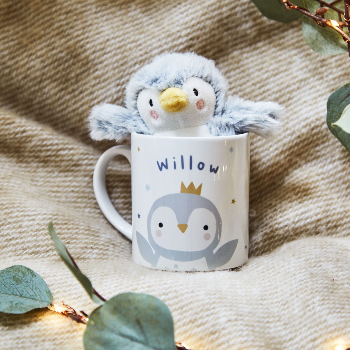 Personalised Penguin Mug and Soft Toy Set