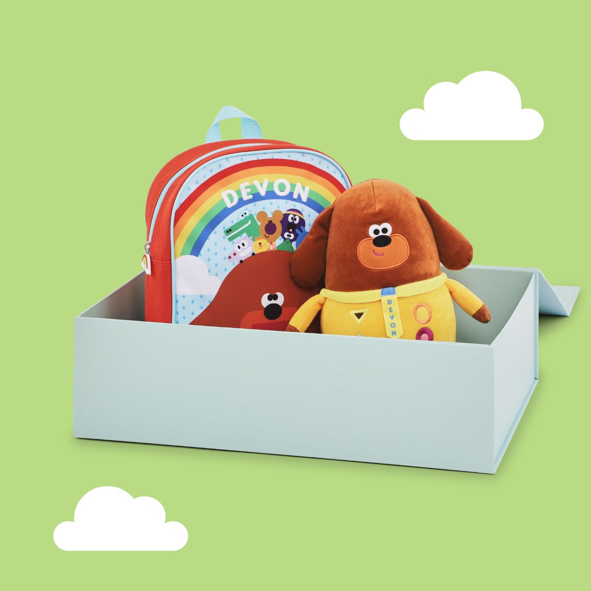 Personalised Hey Duggee Backpack and Soft Toy Set