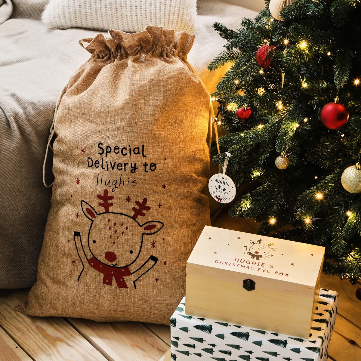 Personalised Reindeer Christmas Eve Gift Set