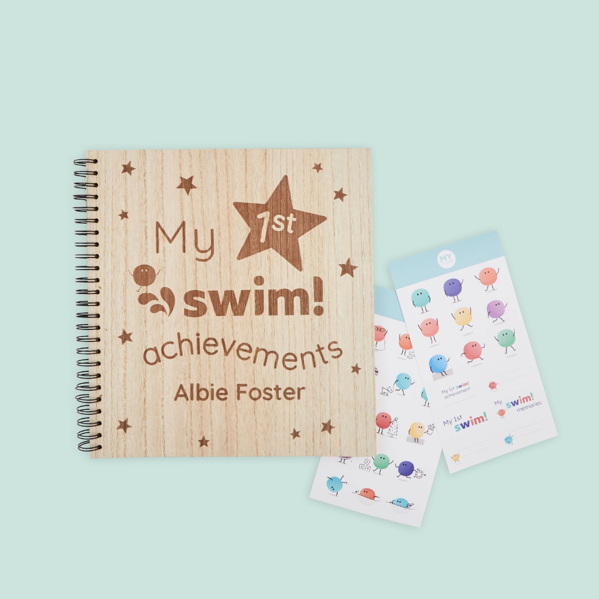 Personalised My 1st Swim! Achievements Wooden Scrapbook
