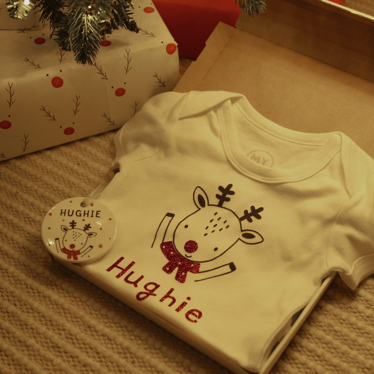 Personalised Red Reindeer Letterbox Gift Set