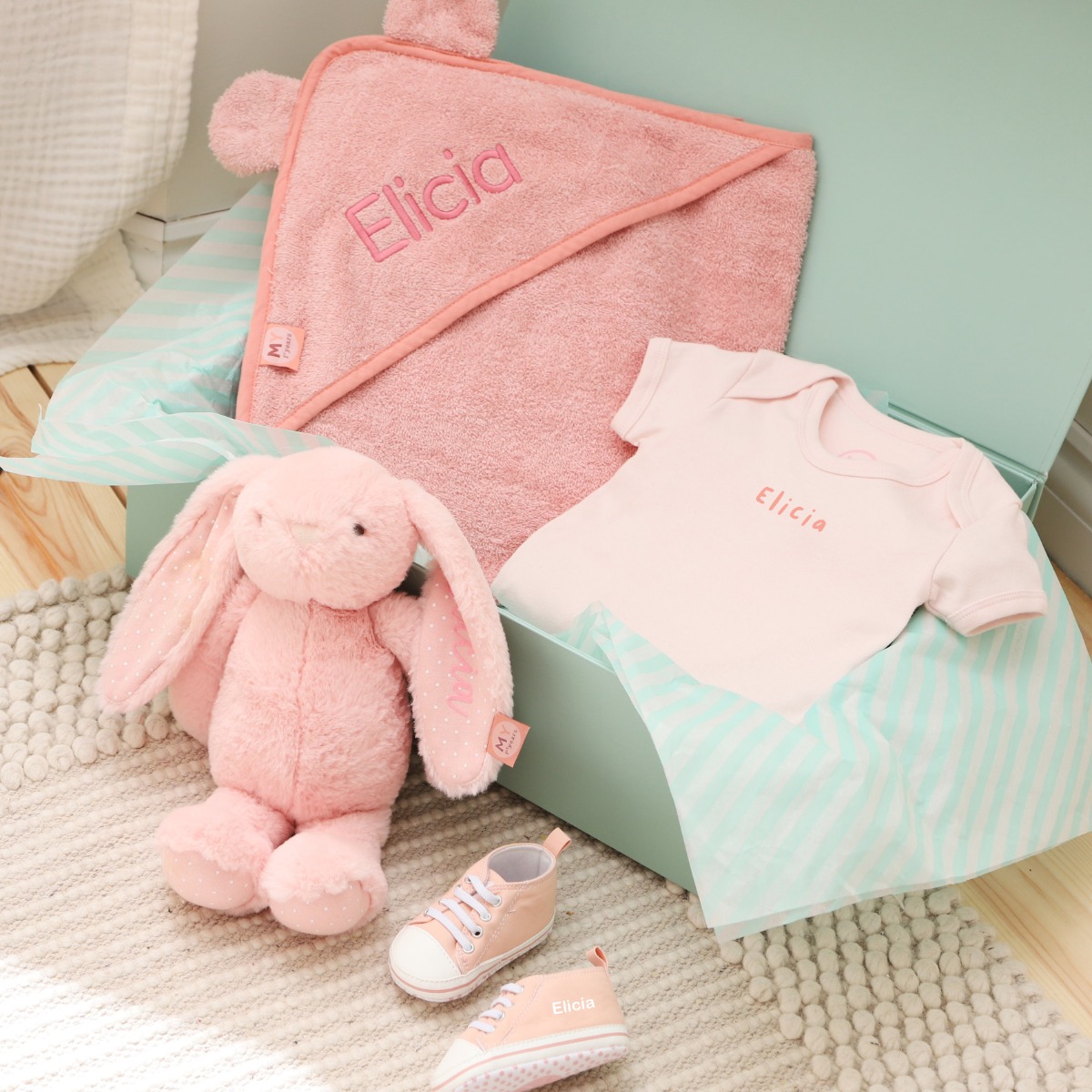 Personalised Pink New Baby Bundle