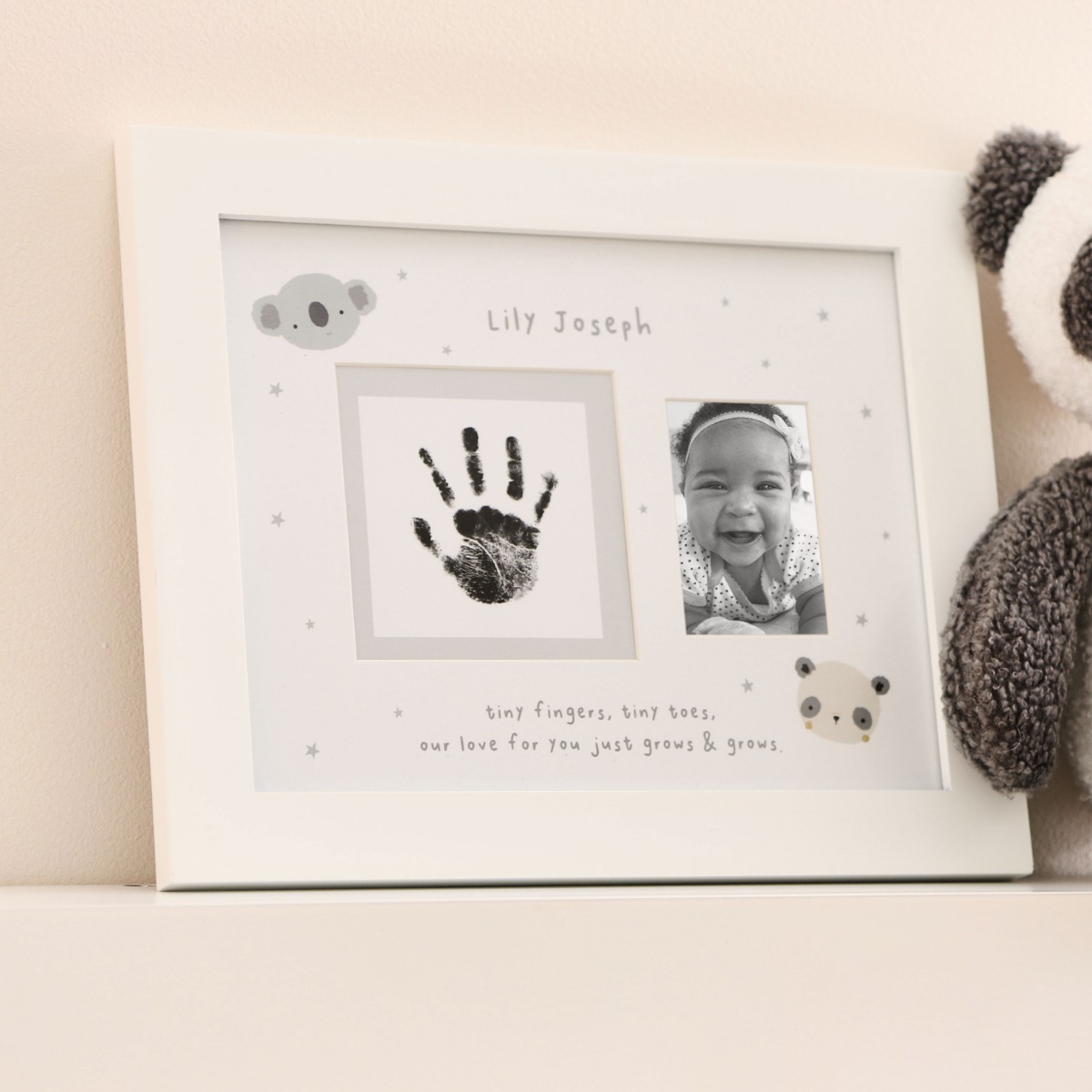 Personalised Panda & Koala Handprint Photo Frame