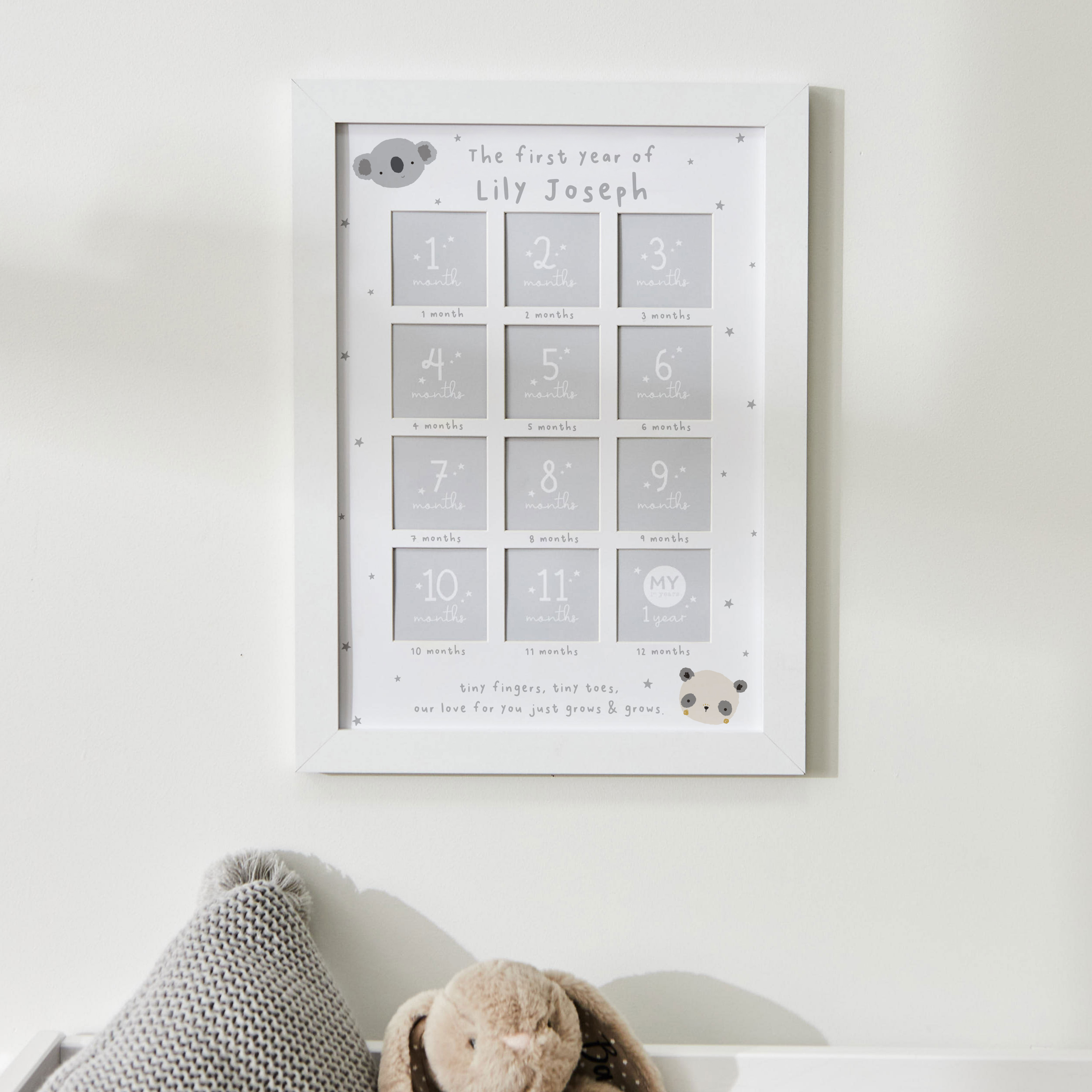 Personalised Animal First-Year Photo Frame