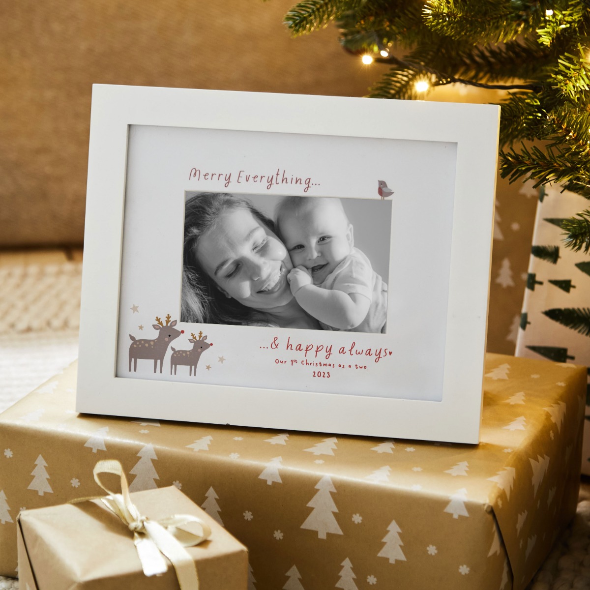 Personalised Our 1st Christmas Reindeer Family Picture Frame