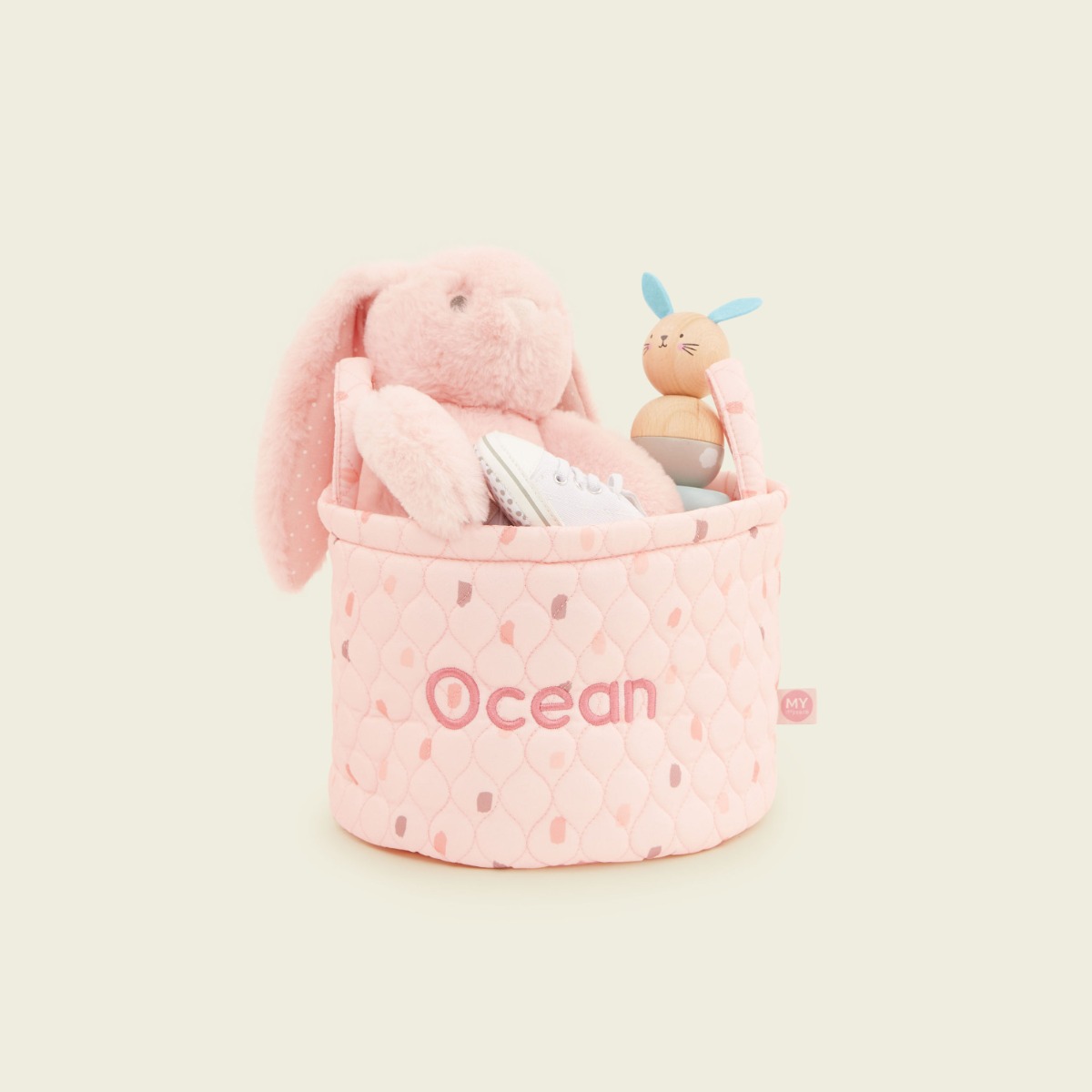 Personalised Small Pink Polka Dot Storage Bag