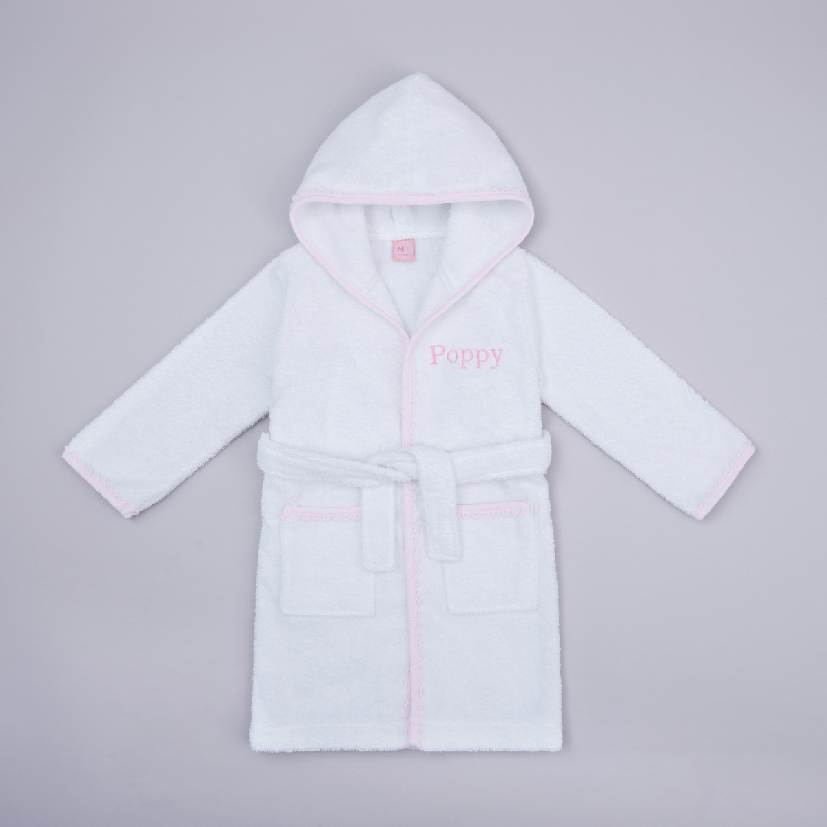 Image of Personalised Pink Picot Trim Dressing Gown